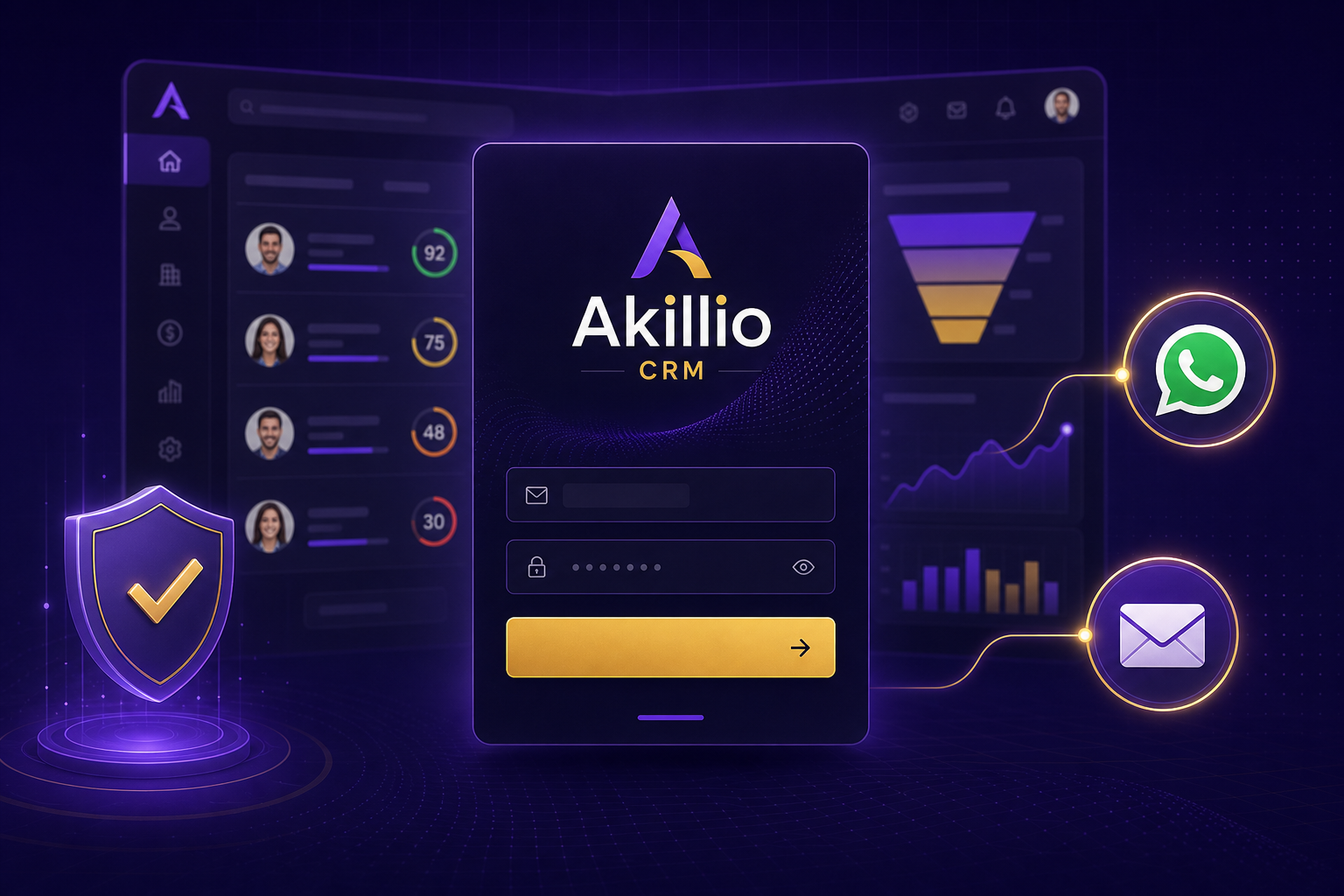 Akillio CRM panel girişi